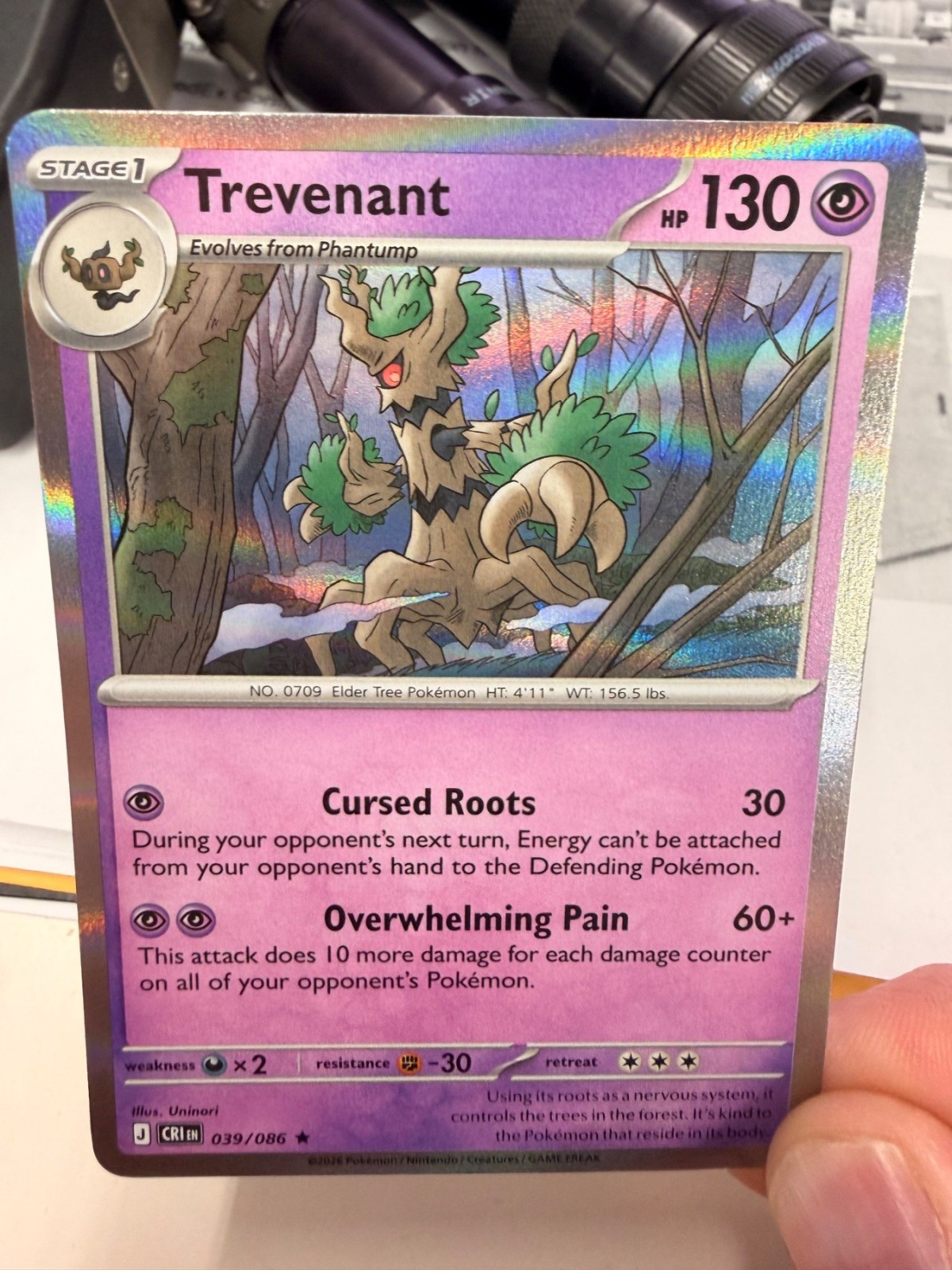 Reference image of Trevenant Pokémon Trading Card Game Holo
