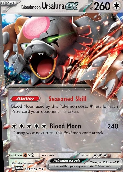 Reference image of Bloodmoon Ursaluna Pokémon Trading Card Game Holo
