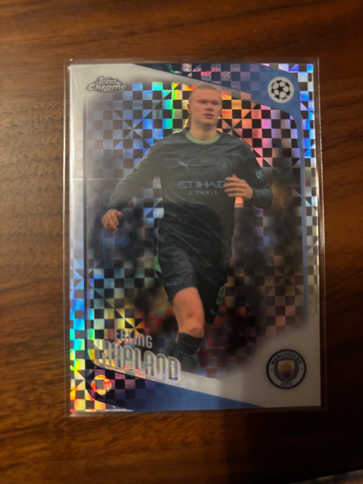 Reference image of Erling Haaland Topps Chrome UEFA Champions League Refractor