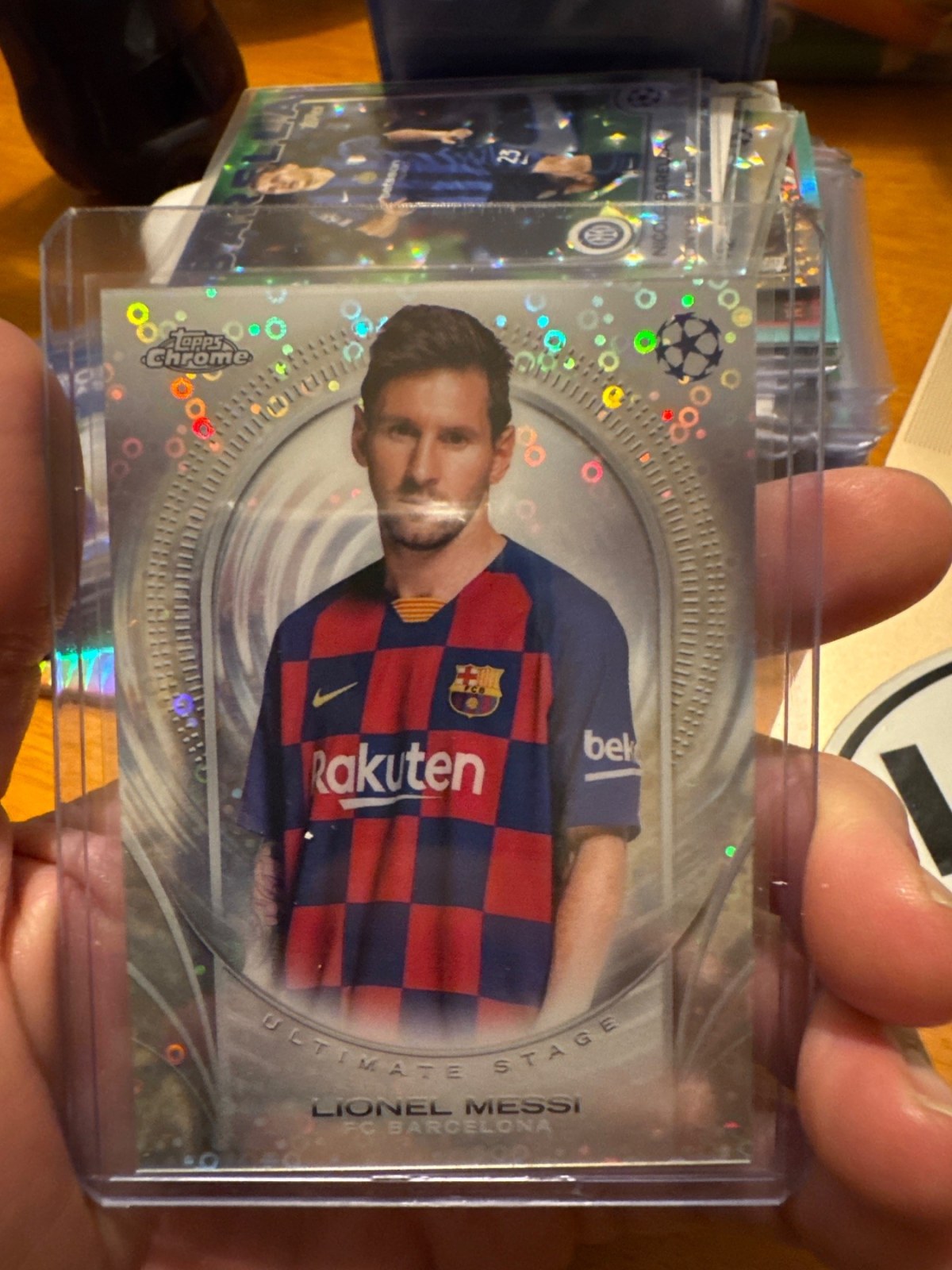 Reference image of Lionel Messi Topps Chrome Ultimate Stage Chrome