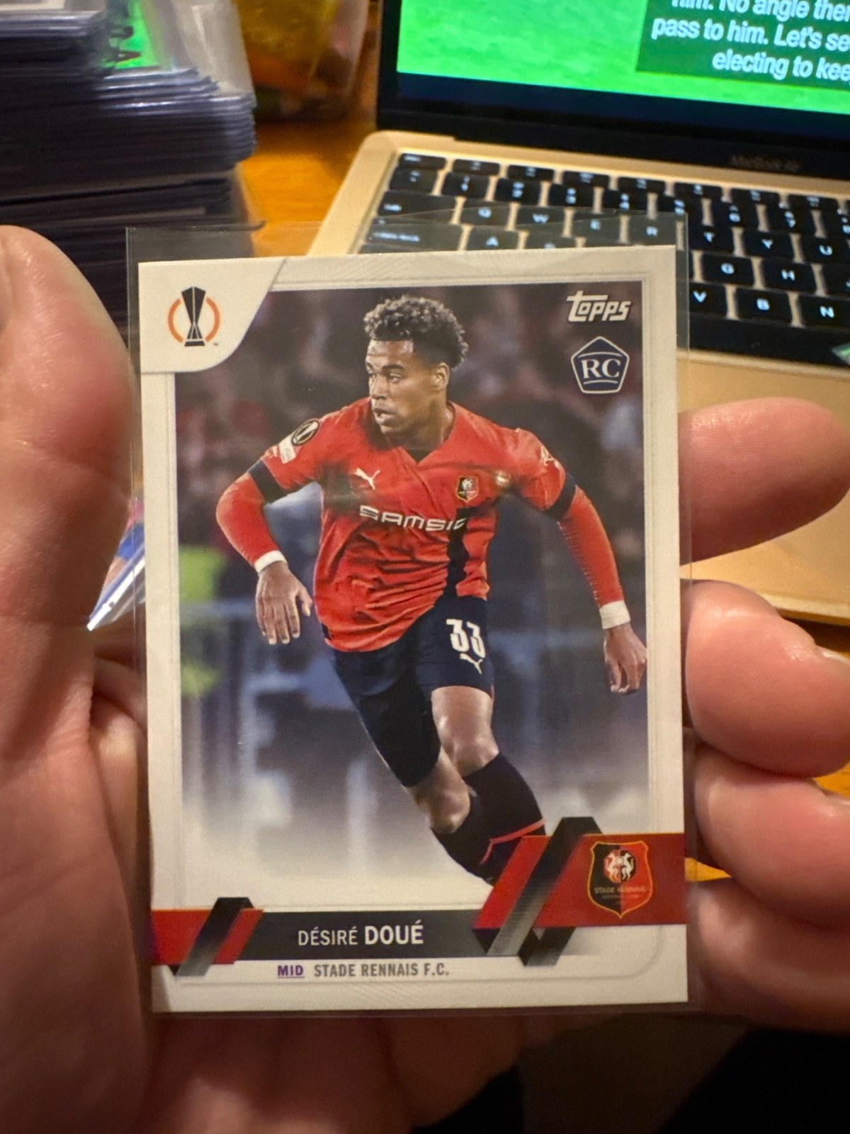 Reference image of Désiré Doué 2024-25 Topps Europa League
