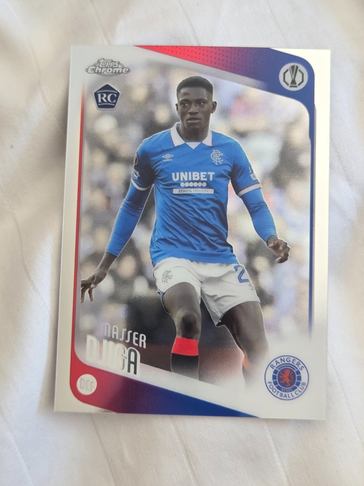 Reference image of Nasser Djiga 2026 Topps Chrome UEFA Europa League